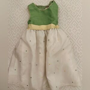 Perfectly Dressed Big Girl Dress in Green w/ polka dot skirt & yellow sash SZ 6x